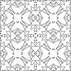  Geometric vector pattern with triangular elements. Seamless abstract ornament for wallpapers and backgrounds. Black and white colors.
