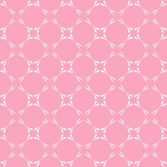 Fototapeta premium Geometric of diagonal leaf of pattern. Design ikat style white on pink background. Design print for illustration, texture, wallpaper, background.