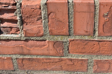 Background of red brick wall texture