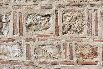 Background of historical stone and brick wall