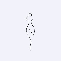 Fototapeta premium female shape line illustration logo design