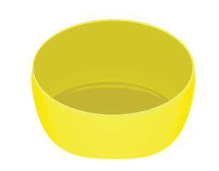 Empty yellow bowl. vector illustration