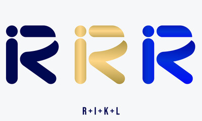 Logo design of R + I + L + K in vector for construction, home, real estate, building, property. Minimal awesome trendy professional logo design template 