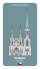 Fototapeta premium Cathedral of Saint Wenceslaus in Olomouc, Czech Republic