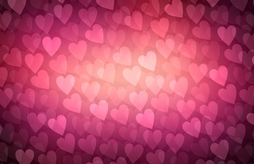 Heart rain pink shades abstract background for Valentines day decor.