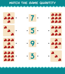 Match the same quantity of cranberry. Counting game. Educational game for pre shool years kids and toddlers