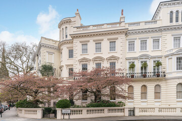 Prime London property street. Stanley Gardens in Notting Hill, a popular residential location...