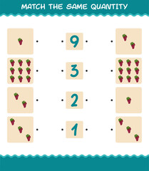 Match the same quantity of red grape. Counting game. Educational game for pre shool years kids and toddlers