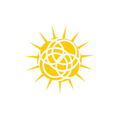 Yellow sun logo design template