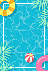 summer vector background with pool illustrations for banners, cards, flyers, social media wallpapers, etc.