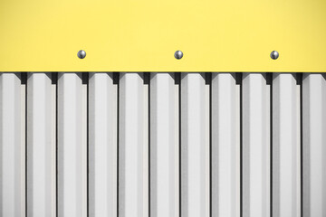 Minimalistic abstract background. Color of the year 2021. Metal fence.