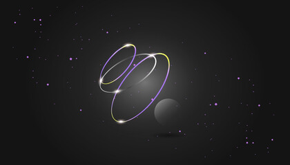 Glowing ovals. Abstract background. Geometric shapes.Vector illustration.Space. Can be used in cover design, book design, poster, flyer, CD cover, website background, or advertising.