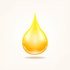 Organic Oil drop Yellow liquid droplet. Fish oil Vitamin droplet;