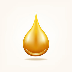 Oil drop organic. Yellow liquid droplet.