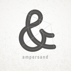 Ampersand. Elegant vector symbol on light background