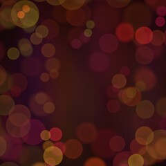 Abstract background. Red bokeh on dark backdrop.
