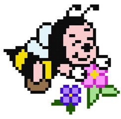 Fototapeta premium bee pixel art