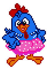 Fototapeta premium chicken pixel art