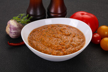 Famous Spanish gazpacho tomato soup