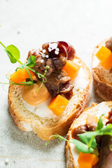 canape with beef and herbs
