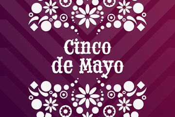 Cinco de Mayo. Inscription May 5 in Spanish. Holiday concept. Template for background, banner, card, poster with text inscription. Vector EPS10 illustration.