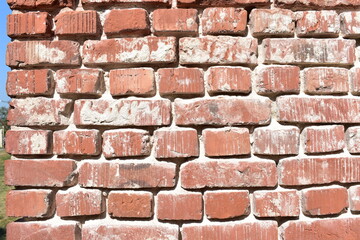 Background of red brick wall texture