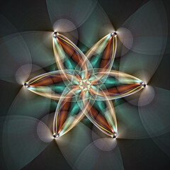 3d effect - abstract hexagonal fractal graphic 