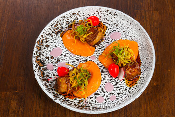 Baked pork with carrot sauce