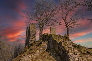 old medieval ruin in magic light 