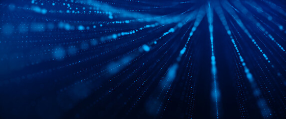 Network connection concept. Internet Communication Big data, Technology Blue Background. 3d rendering.