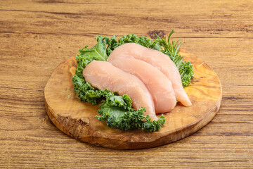 Raw small chicken fillet for cooking