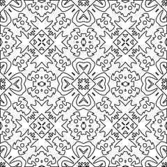 Geometric vector pattern with triangular elements. Seamless abstract ornament for wallpapers and backgrounds. Black and white colors. 
