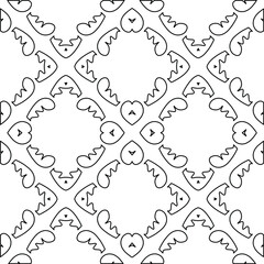 Geometric vector pattern with triangular elements. Seamless abstract ornament for wallpapers and backgrounds. Black and white colors. 