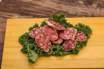 Iberian pork Fuet sausage slices