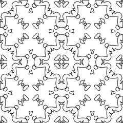  Geometric vector pattern with triangular elements. Seamless abstract ornament for wallpapers and backgrounds. Black and white colors. 