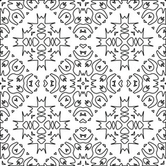  Geometric vector pattern with triangular elements. Seamless abstract ornament for wallpapers and backgrounds. Black and white colors. 