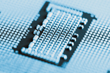 blue tone image - detail of CPU (Central Processing Unit)