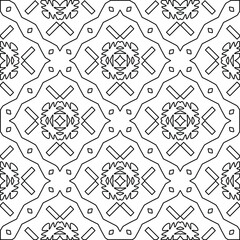  Geometric vector pattern with triangular elements. Seamless abstract ornament for wallpapers and backgrounds. Black and white colors. 