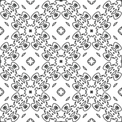  Geometric vector pattern with triangular elements. Seamless abstract ornament for wallpapers and backgrounds. Black and white colors. 