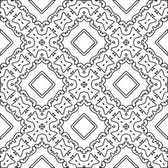  Geometric vector pattern with triangular elements. Seamless abstract ornament for wallpapers and backgrounds. Black and white colors. 