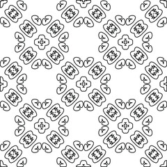  Geometric vector pattern with triangular elements. Seamless abstract ornament for wallpapers and backgrounds. Black and white colors. 