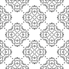  Geometric vector pattern with triangular elements. Seamless abstract ornament for wallpapers and backgrounds. Black and white colors. 