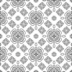  Geometric vector pattern with triangular elements. Seamless abstract ornament for wallpapers and backgrounds. Black and white colors. 
