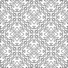 Geometric vector pattern with triangular elements. Seamless abstract ornament for wallpapers and backgrounds. Black and white colors. 
