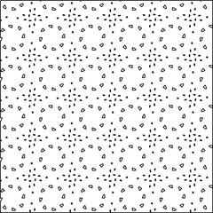  Geometric vector pattern with triangular elements. Seamless abstract ornament for wallpapers and backgrounds. Black and white colors. 