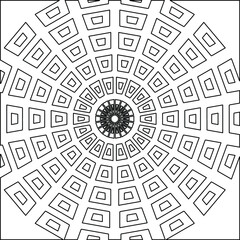  Geometric vector mandala with triangular elements. abstract ornament for wallpapers and backgrounds. Black and white colors. 