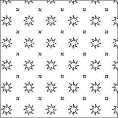  Geometric vector pattern with triangular elements. Seamless abstract ornament for wallpapers and backgrounds. Black and white colors. 