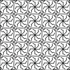  Geometric vector pattern with triangular elements. Seamless abstract ornament for wallpapers and backgrounds. Black and white colors. 