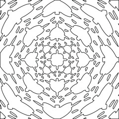 
 Geometric vector mandala with triangular elements. abstract ornament for wallpapers and backgrounds. Black and white colors. 