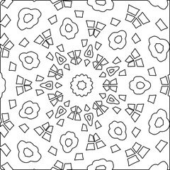 
 Geometric vector mandala with triangular elements. abstract ornament for wallpapers and backgrounds. Black and white colors. 